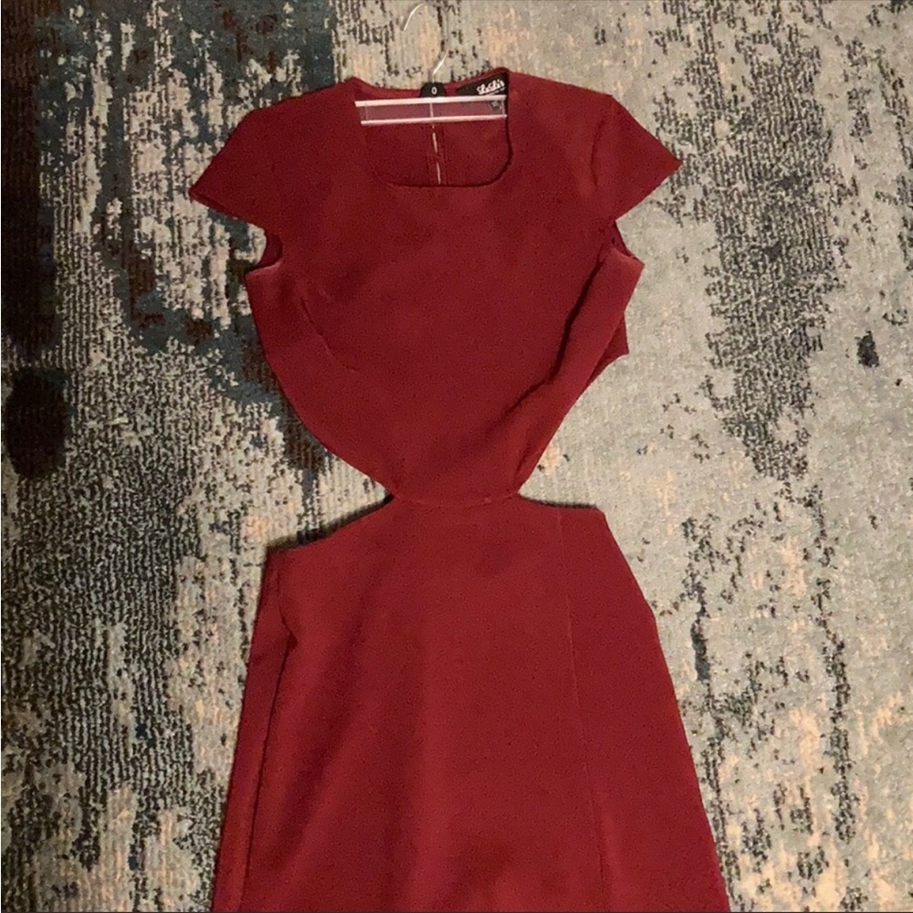 Lulus Wine color maxi dress with back and side cut out